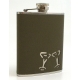6 oz. Stainless Steel Flask in Green with Martini Glass Design.